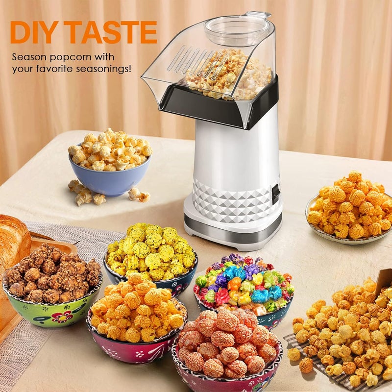 Vminno Hot Air Popcorn Machine 1200W, 4.5-Quart Popcorn Maker, No-Oil Air Popper, 2-Min Family Movie-Night Popcorn Popper, Easy Clean, Fat-Free Snack - Image 5